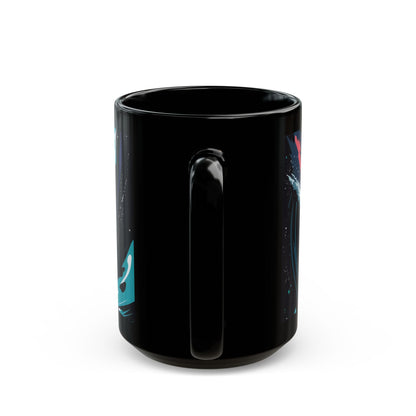 Cosmic Wave Rider Mug – Astronaut Surfing in Space