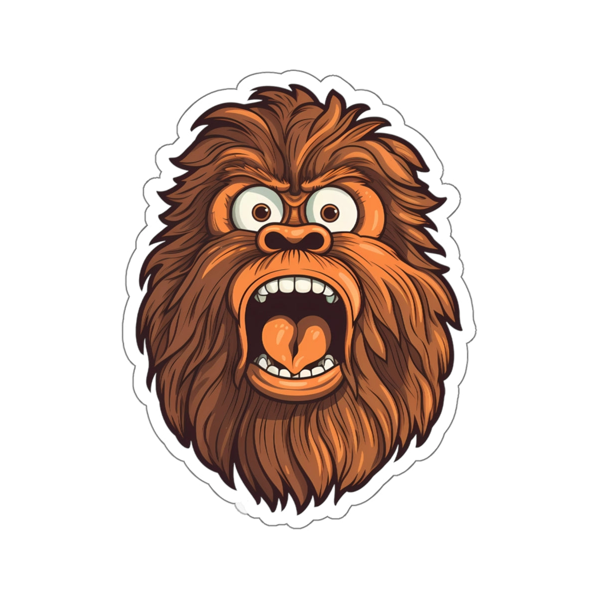 Startled Bigfoot Surprise Sticker