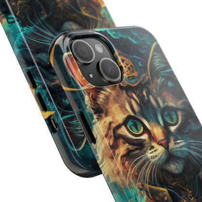 Cartoon Cat Pirate Starry Night Tough Phone Case