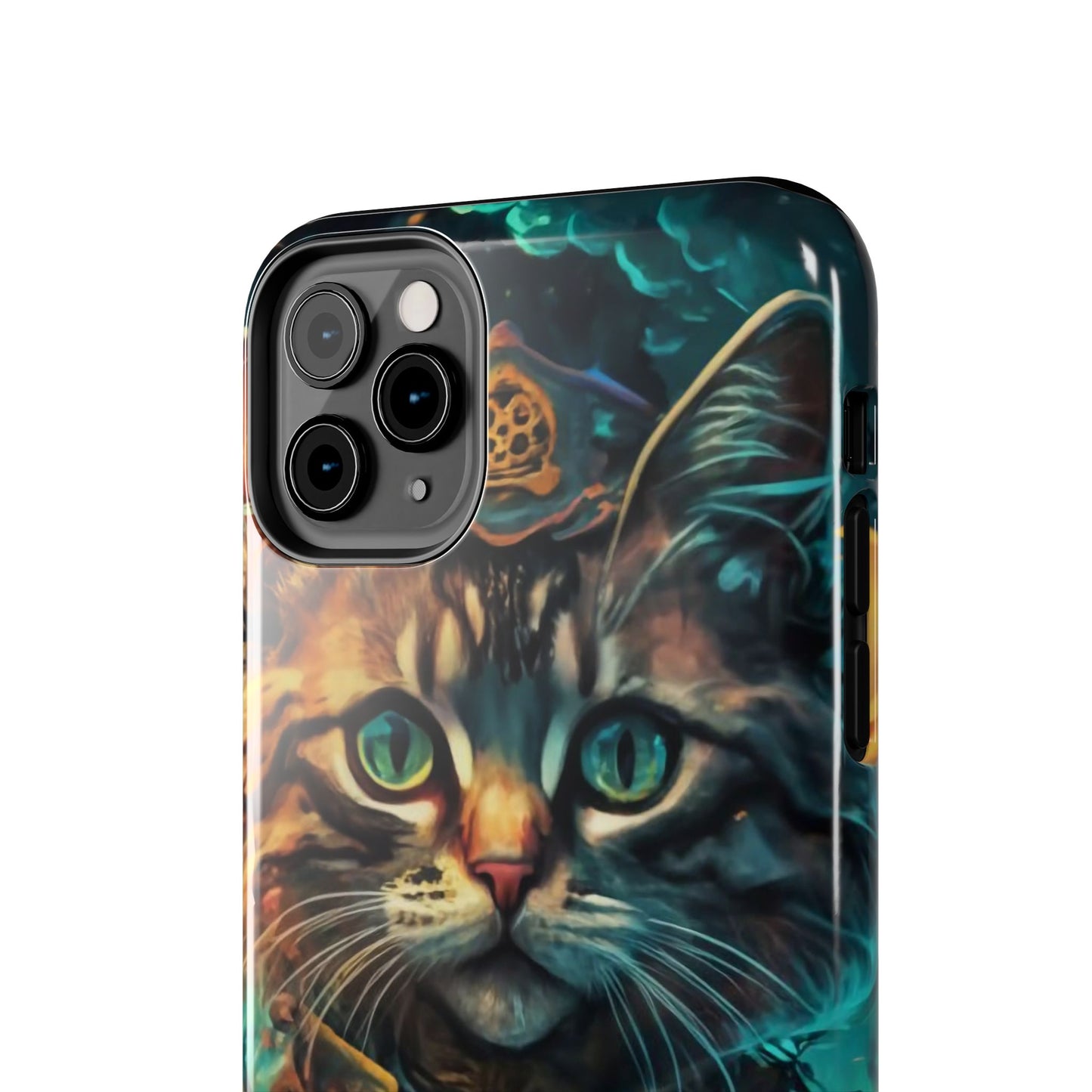 Cartoon Cat Pirate Starry Night Tough Phone Case