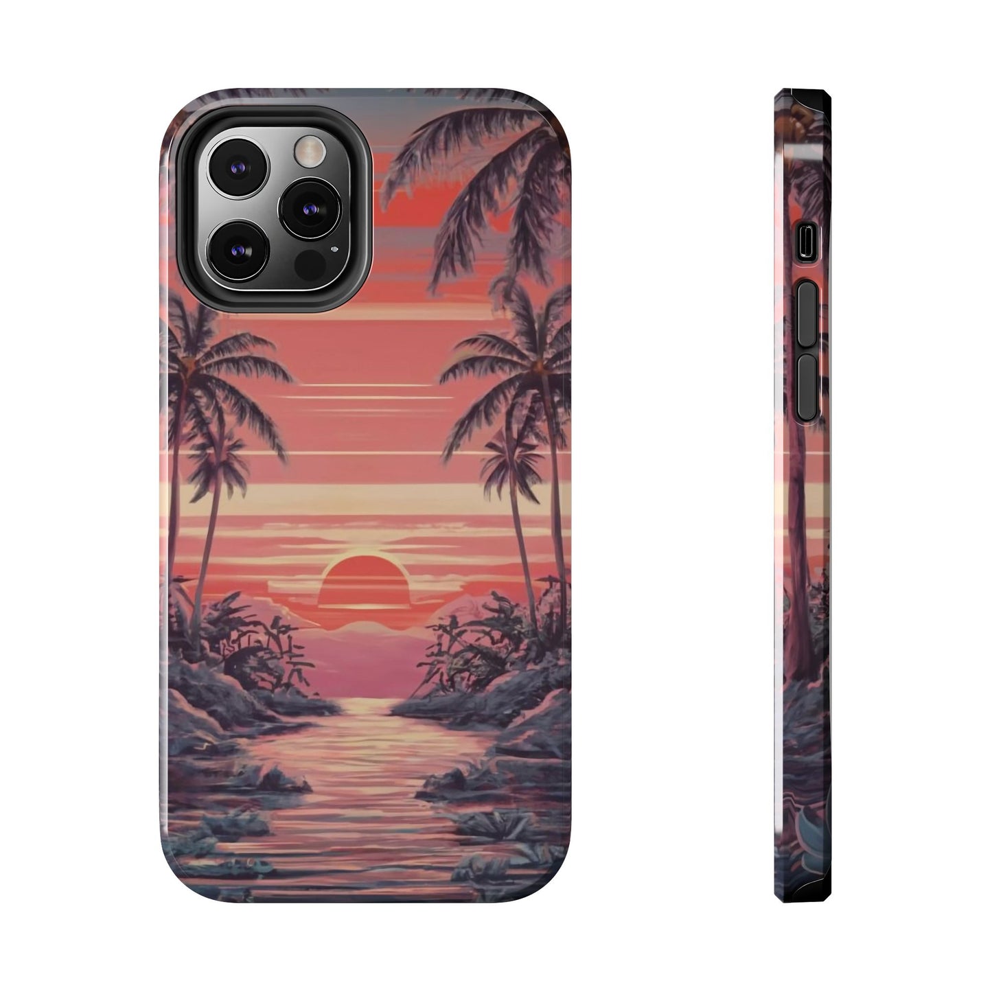 Sunset Serenity Palm Shore Tough Phone Case