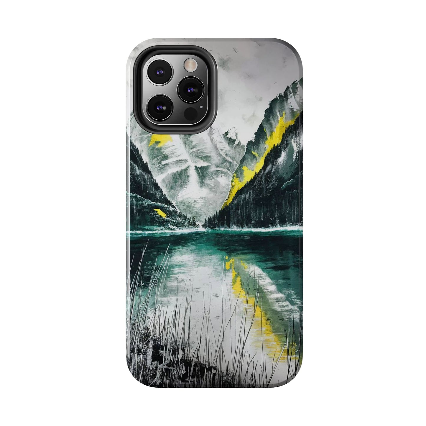 Serene Valley Charcoal Landscape Tough Phone Case