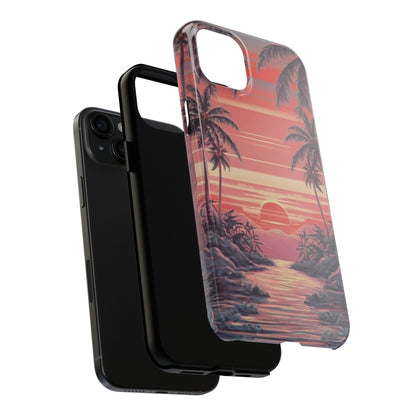 Sunset Serenity Palm Shore Tough Phone Case