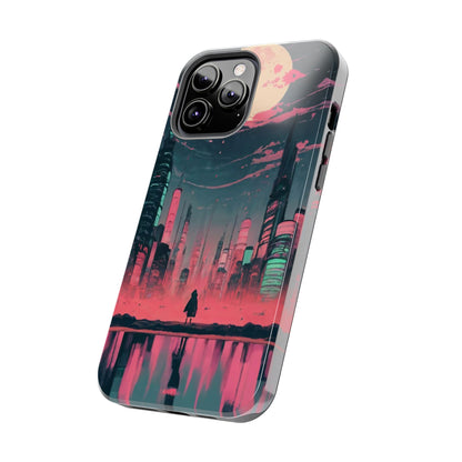 Moonlit Cityscape Night View Tough Phone Case