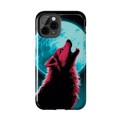 Teal Moon Wolf Serenade Tough Phone Case