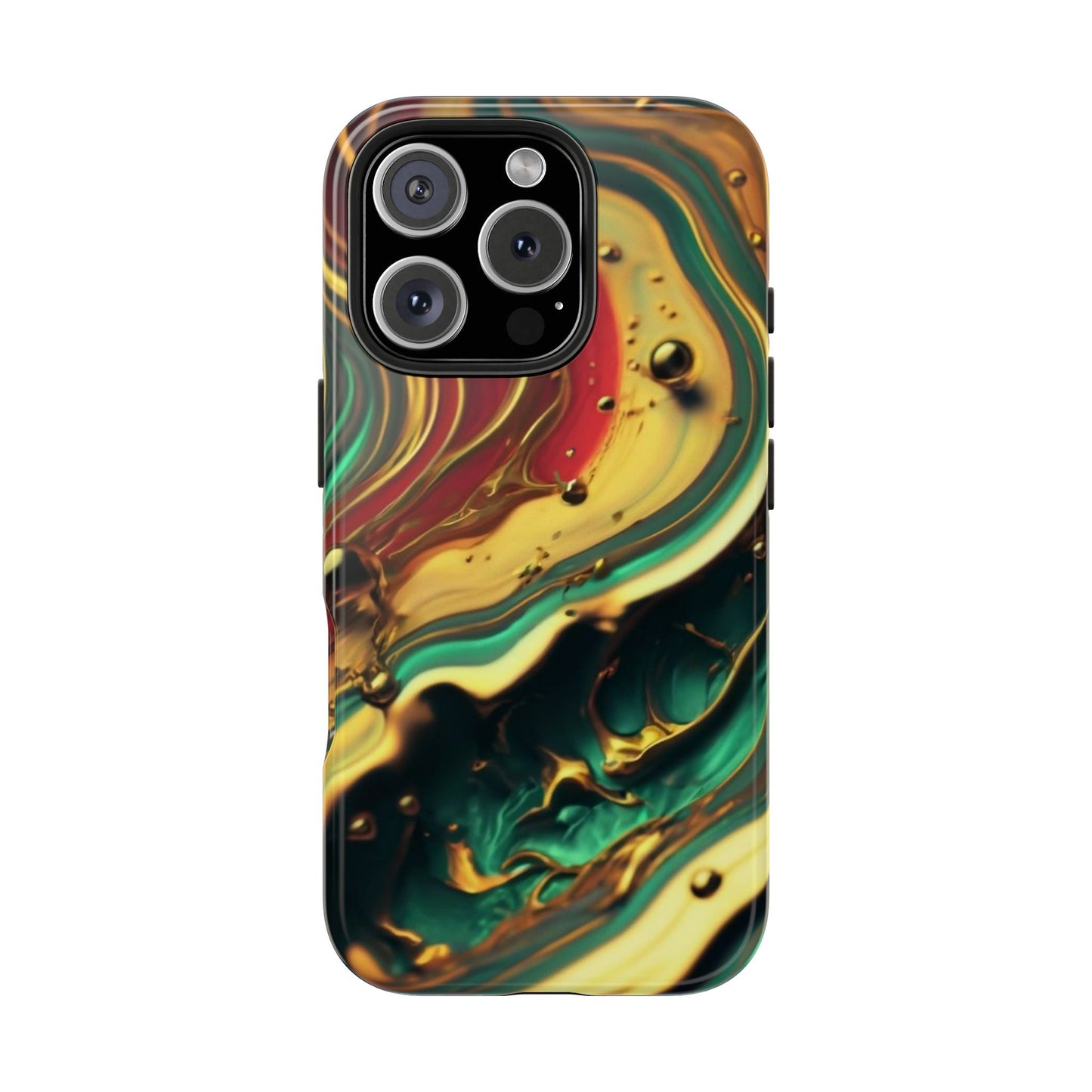 Golden Fluid Waves Defender Case