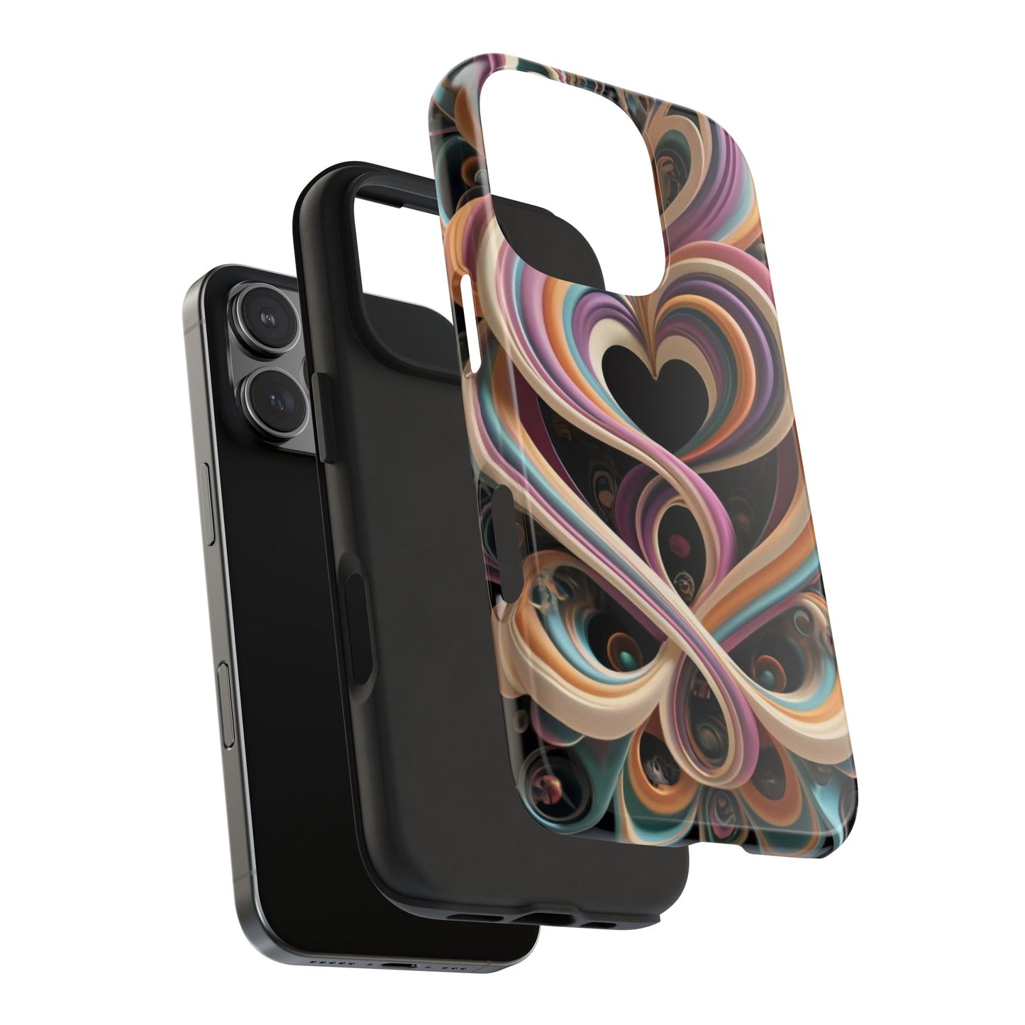 Pastel Heart Wave Abstract Tough Phone Case