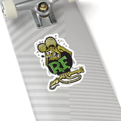 Bold Yellow & Black Rat Fink Sticker