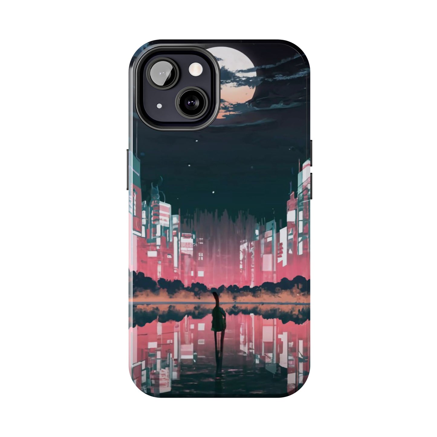 Moonlit Waterfront City Night Tough Phone Case