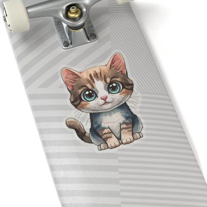 Sweet Kitty Watercolor Cartoon Sticker