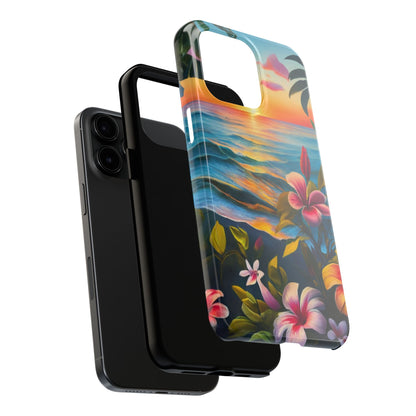Sunset Palms and Hibiscus Tough Phone Case