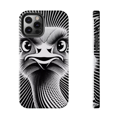 Mystical Stare Monochrome Ostrich Tough Phone Case