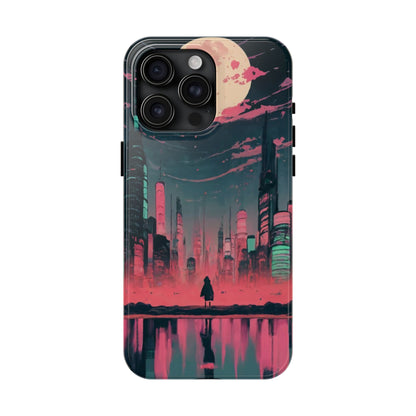 Moonlit Cityscape Night View Tough Phone Case