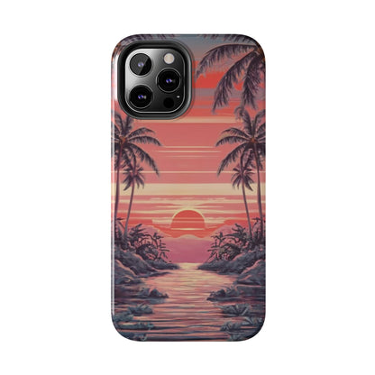 Sunset Serenity Palm Shore Tough Phone Case