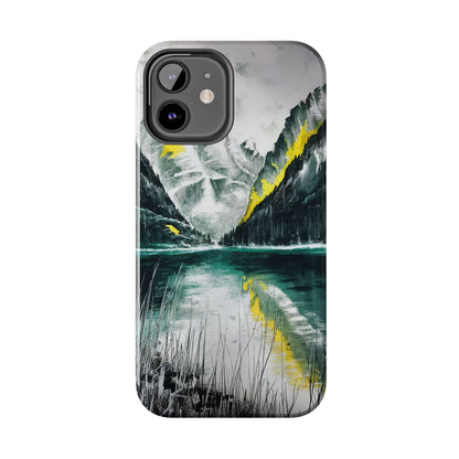 Serene Valley Charcoal Landscape Tough Phone Case