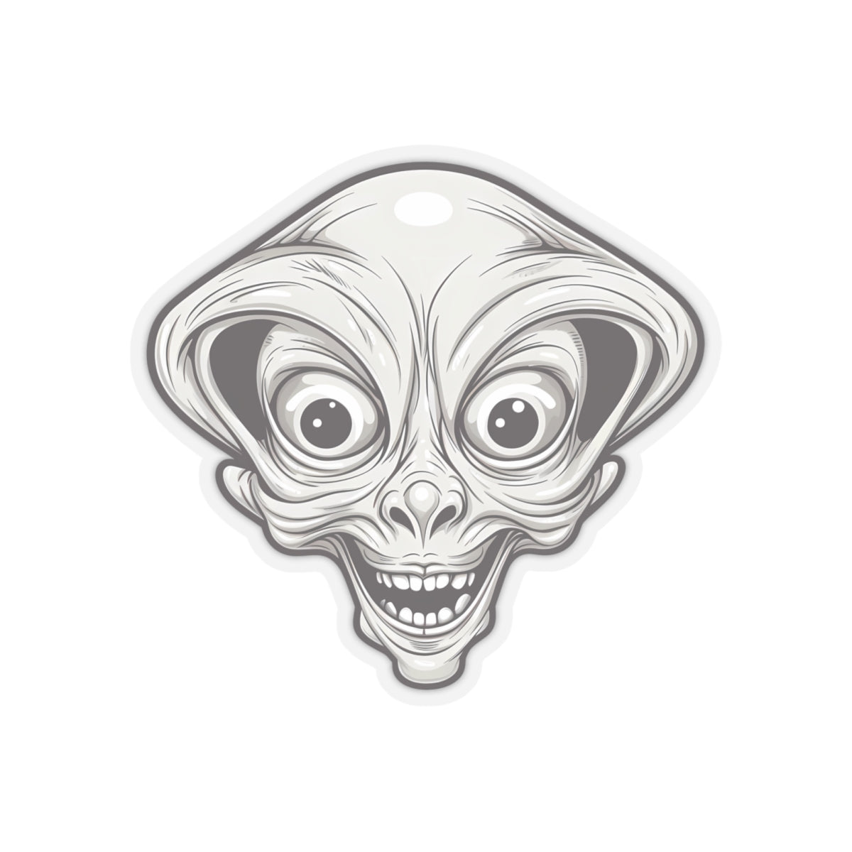 Bulging Eyes Alien Head Vinyl Sticker