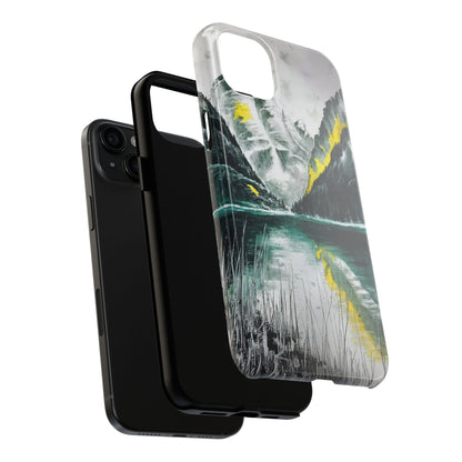 Serene Valley Charcoal Landscape Tough Phone Case