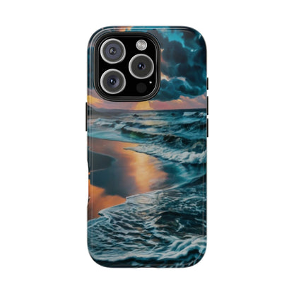 Coastal Sunset Waves Tough Phone Case