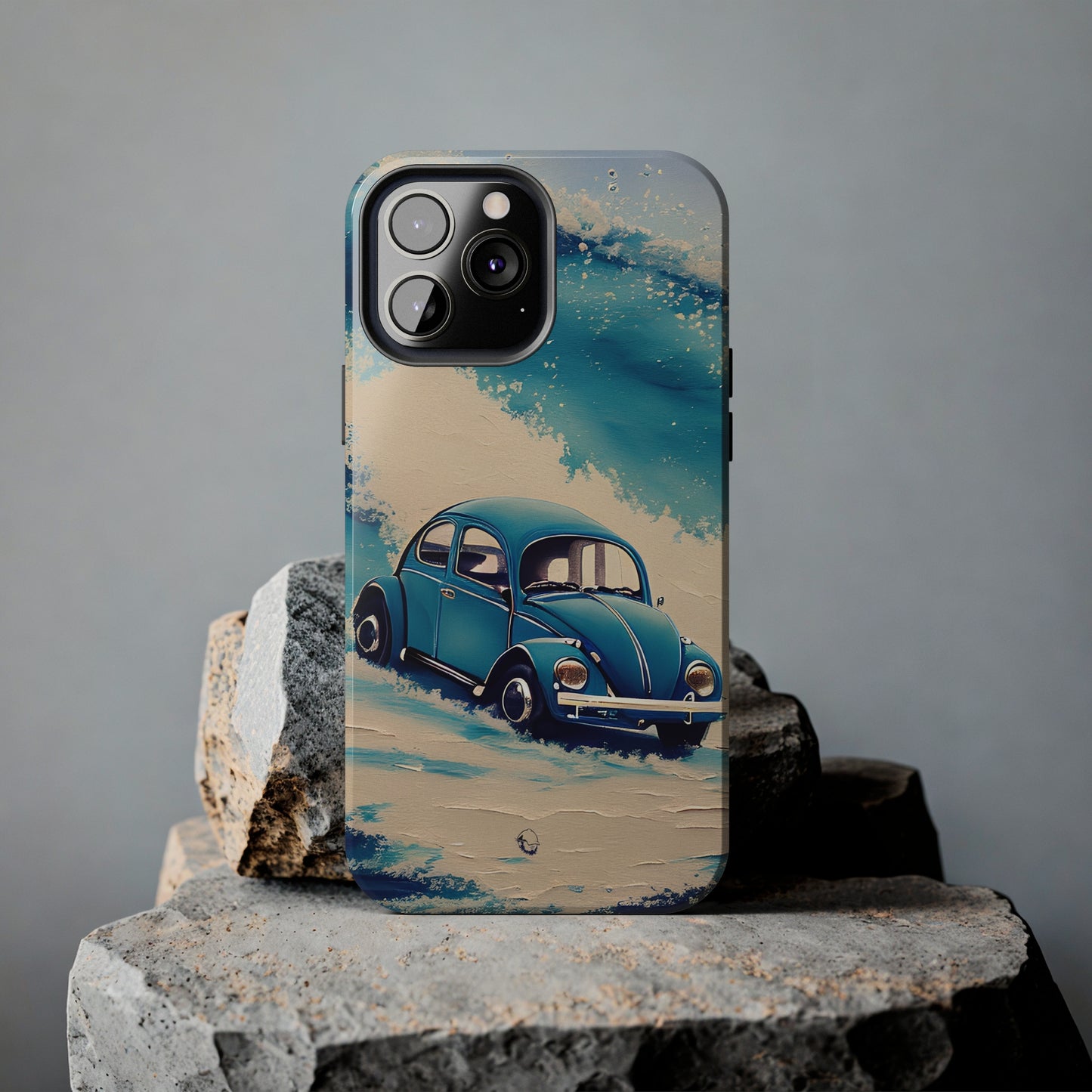 Wave Chasing Painted Blue VDub Beetle - Tough Phone Case