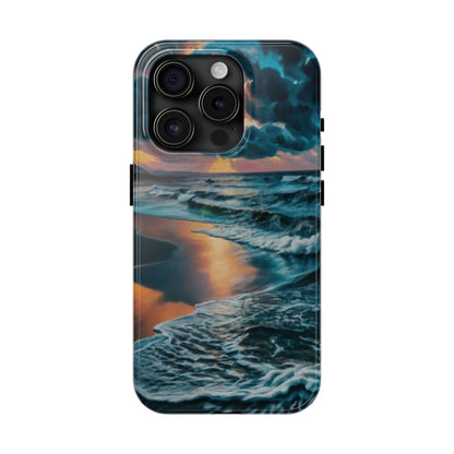 Coastal Sunset Waves Tough Phone Case