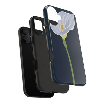 Blue Calla Flower Vector Poster Tough Phone Case