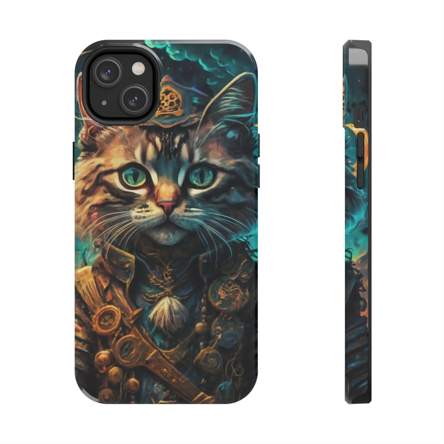 Cartoon Cat Pirate Starry Night Tough Phone Case