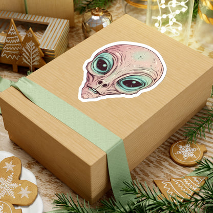 Rosy Alien Head Vinyl Sticker