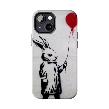 Banksy-Inspired Rabbit Balloon Escape Tough Phone Case