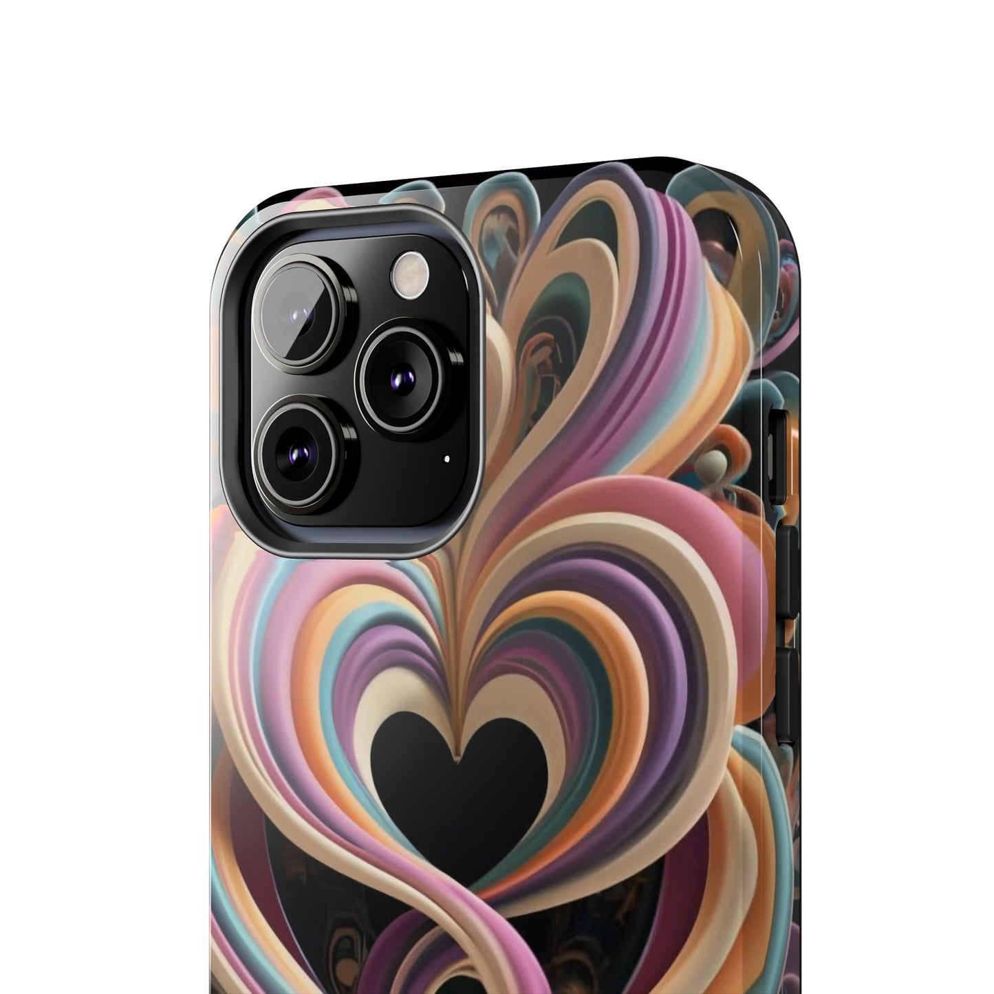 Pastel Heart Wave Abstract Tough Phone Case