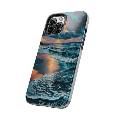 Coastal Sunset Waves Tough Phone Case