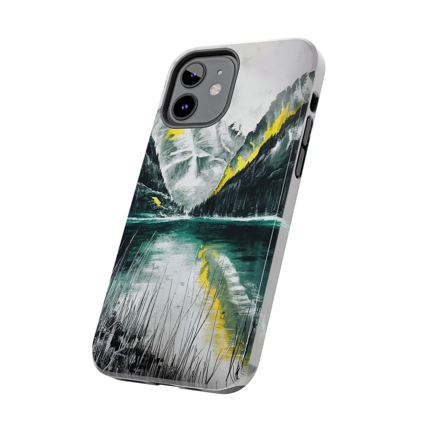 Serene Valley Charcoal Landscape Tough Phone Case