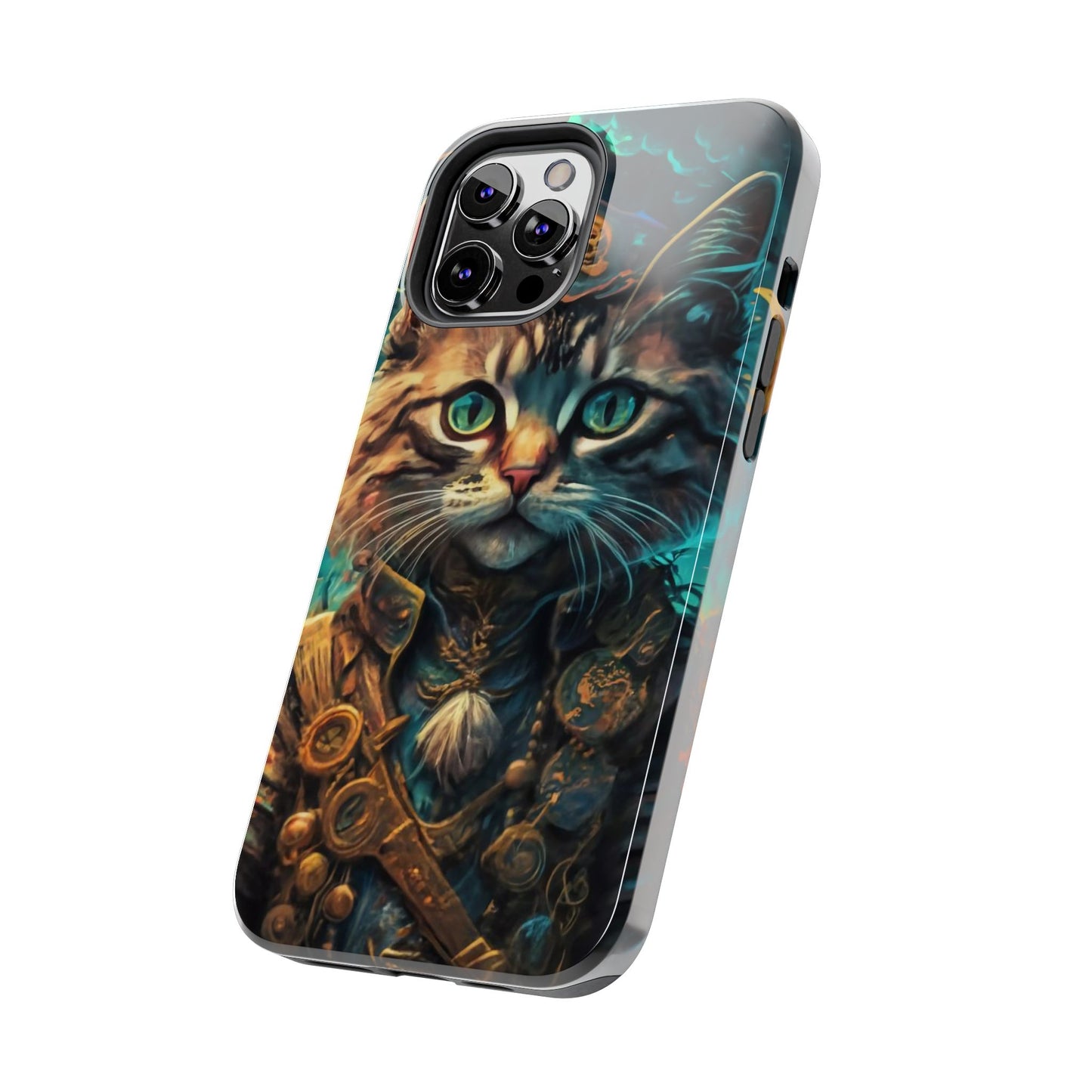 Cartoon Cat Pirate Starry Night Tough Phone Case