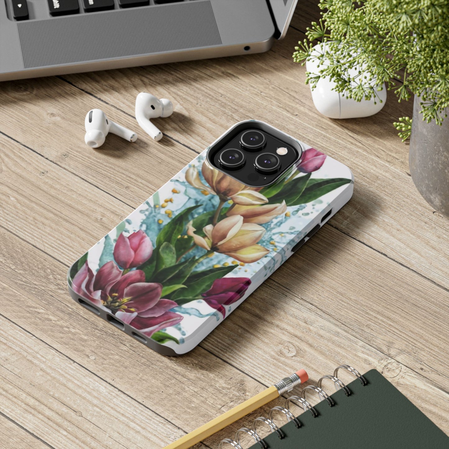 Blossom Splash Watercolor Floral Tough Phone Case