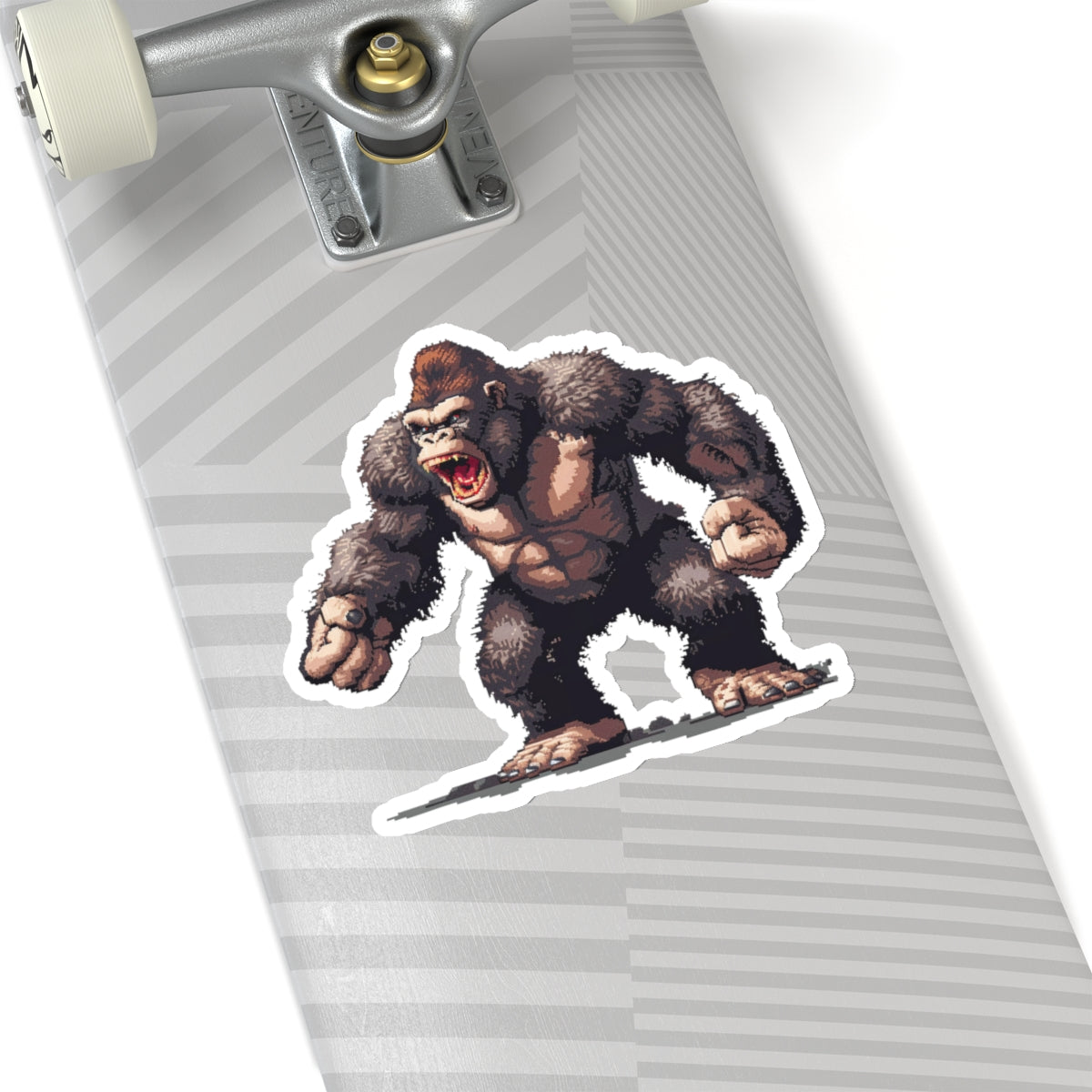 Pixelated Angry Giant Ape Arms Spread Vinyl Sticker