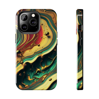 Golden Fluid Waves Defender Case