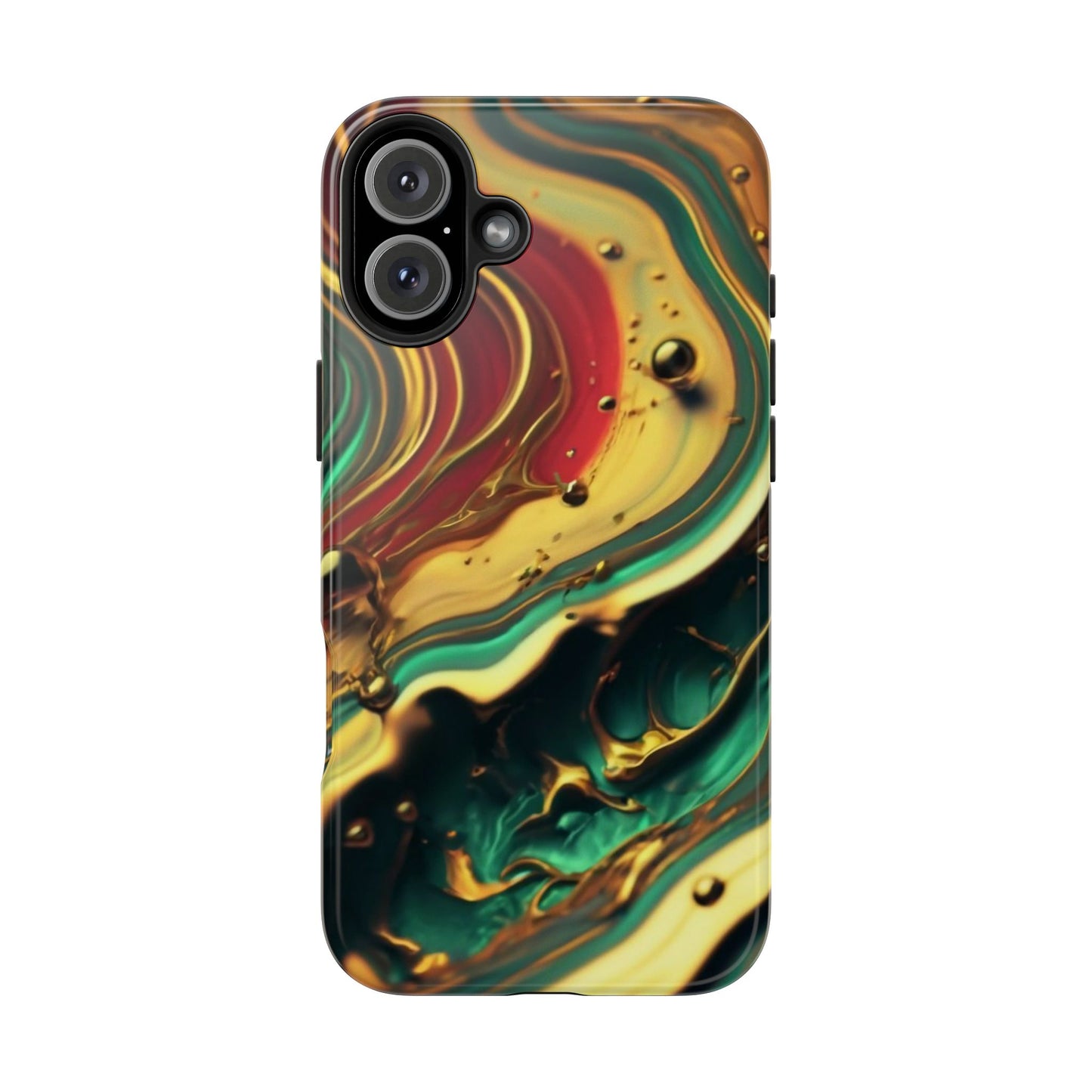 Golden Fluid Waves Defender Case