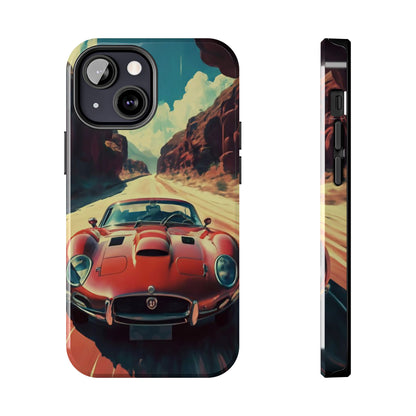 Desert Drive Red Sports Car Tough Phone Case