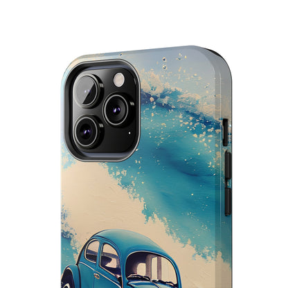 Wave Chasing Painted Blue VDub Beetle - Tough Phone Case