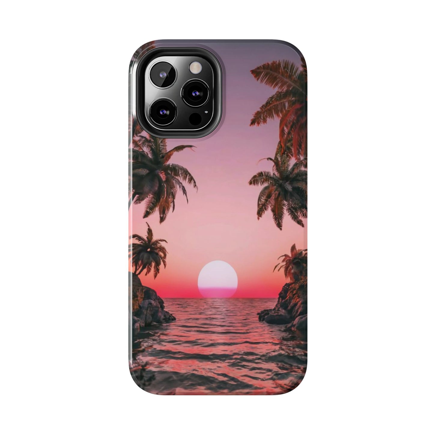 Golden Horizon Palm Sunset Tough Phone Case