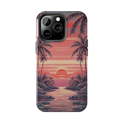Sunset Serenity Palm Shore Tough Phone Case