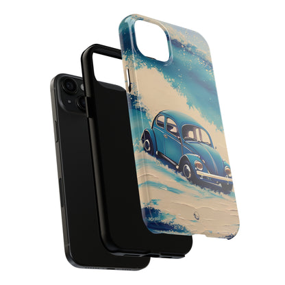 Wave Chasing Painted Blue VDub Beetle - Tough Phone Case