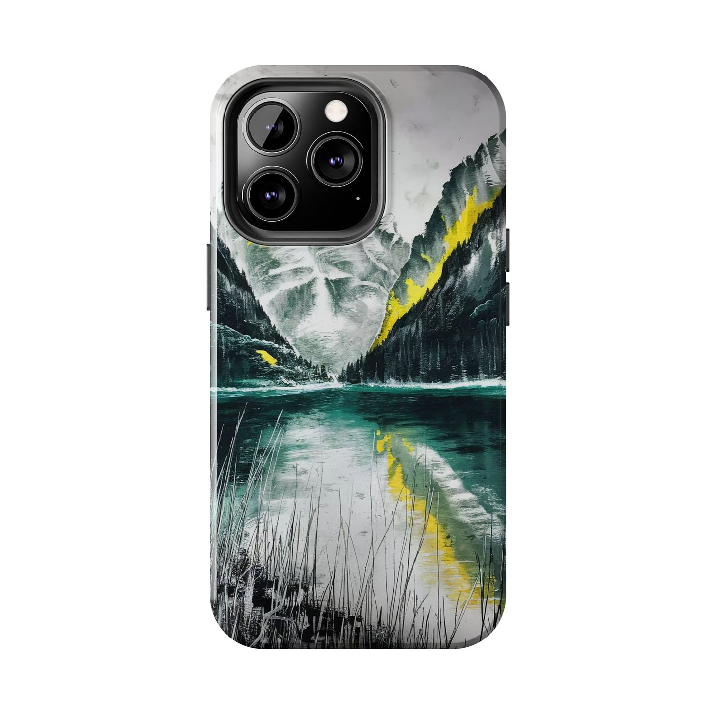 Serene Valley Charcoal Landscape Tough Phone Case