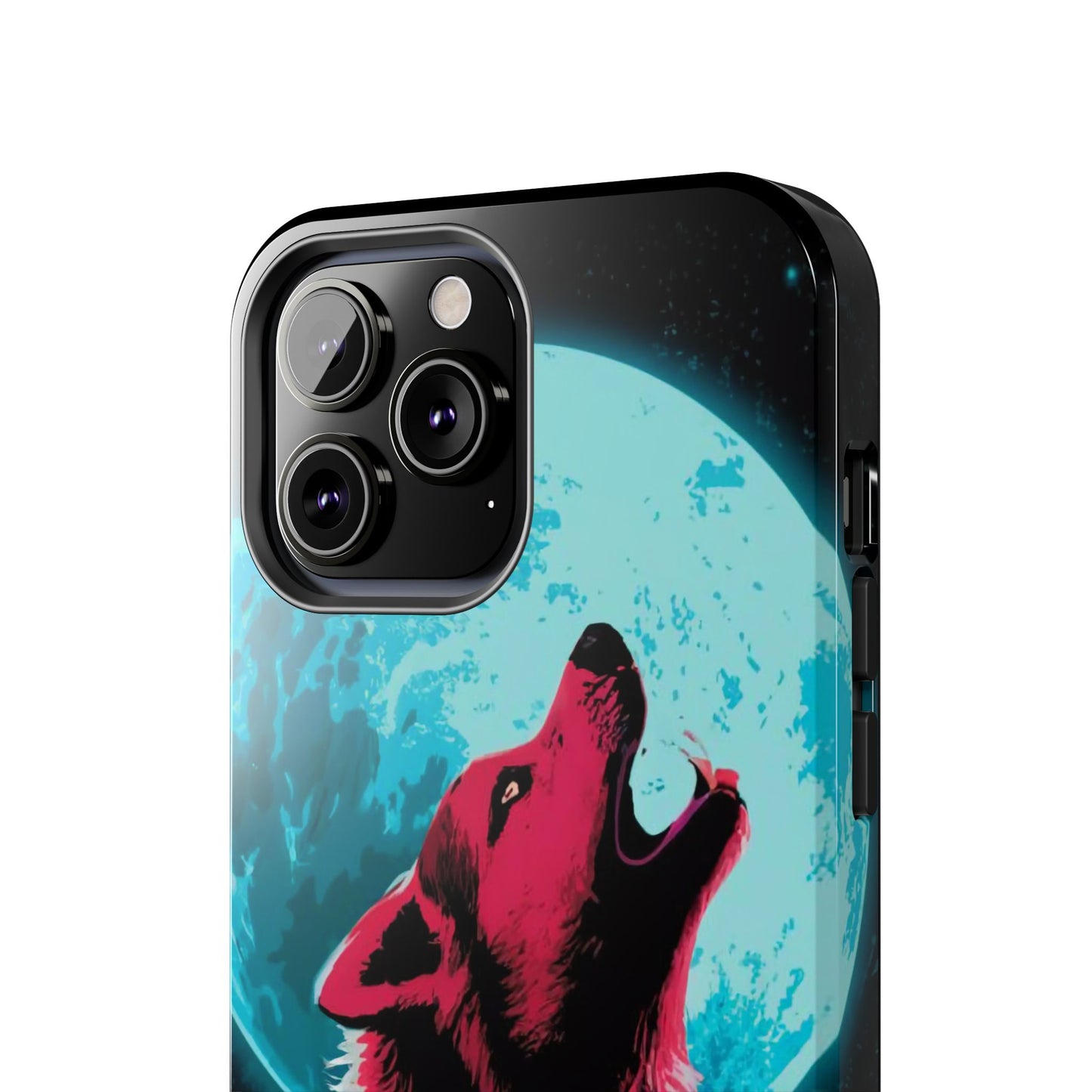 Teal Moon Wolf Serenade Tough Phone Case