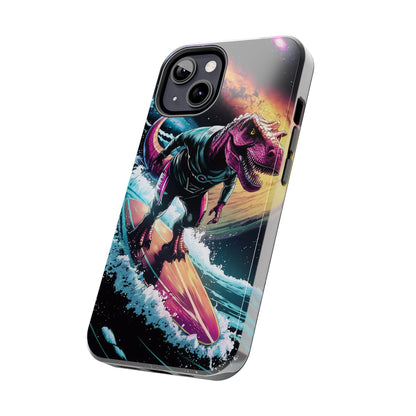 Cosmic T-Rex Surfer Tough Phone Case