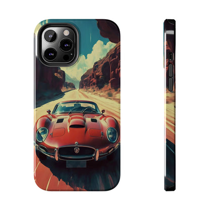 Desert Drive Red Sports Car Tough Phone Case