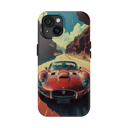 Desert Drive Red Sports Car Tough Phone Case