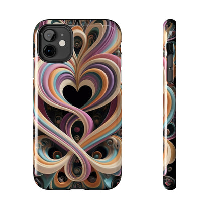 Pastel Heart Wave Abstract Tough Phone Case