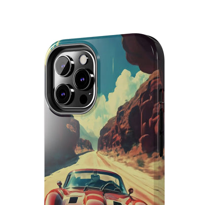 Desert Drive Red Sports Car Tough Phone Case