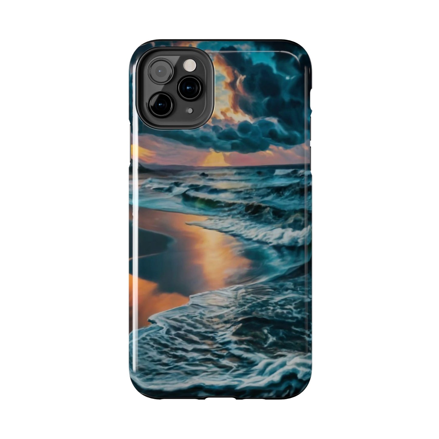 Coastal Sunset Waves Tough Phone Case