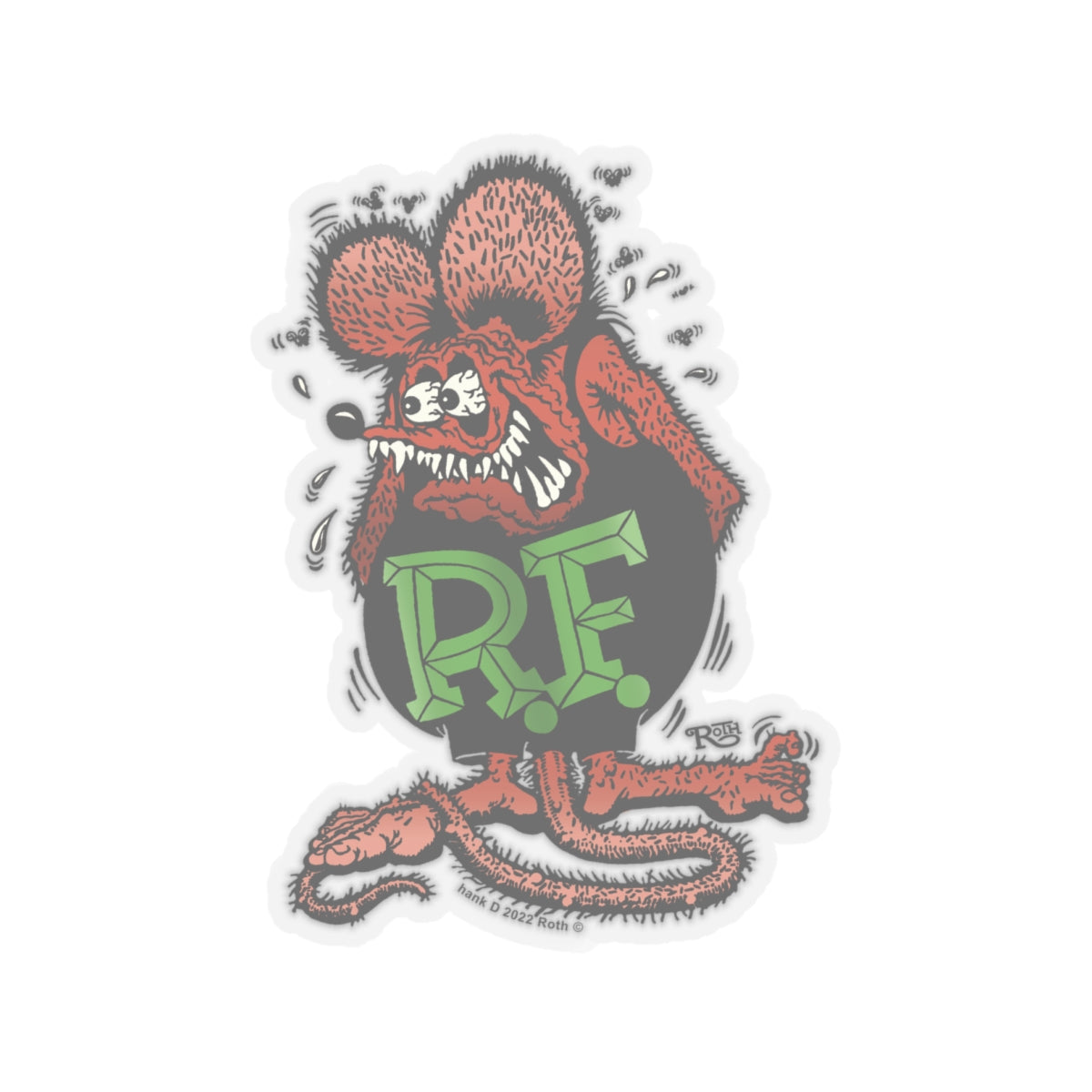 Revolt Red & Black Rat Fink Sticker